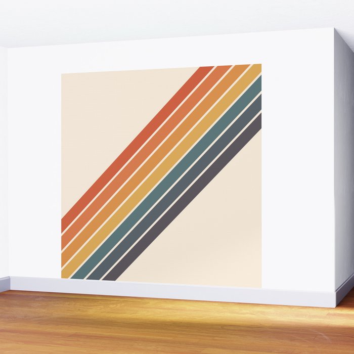 Arida -  70s Summer Style Retro Stripes Wall Mural Gallery Image 2