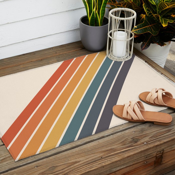 Arida -  70s Summer Style Retro Stripes Outdoor Rug Gallery Image 2