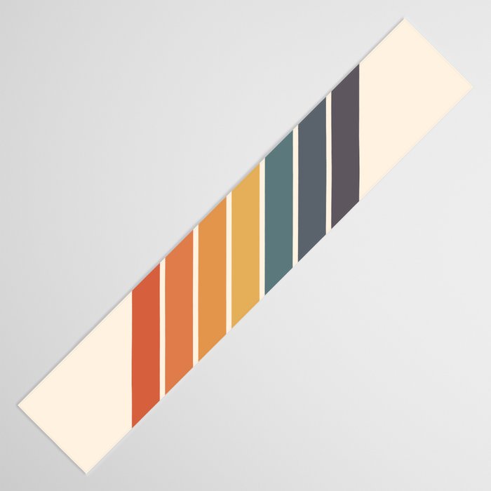 Arida -  70s Summer Style Retro Stripes Table Runner Gallery Image 3