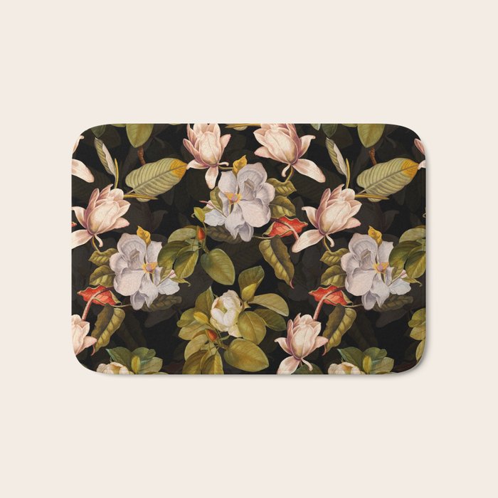 Vintage & Shabby Chic - Midnight Magnolia Botanical Garden Bath Mat Gallery Image 1