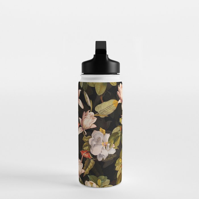 Vintage & Shabby Chic - Midnight Magnolia Botanical Garden Water Bottle Gallery Image 3