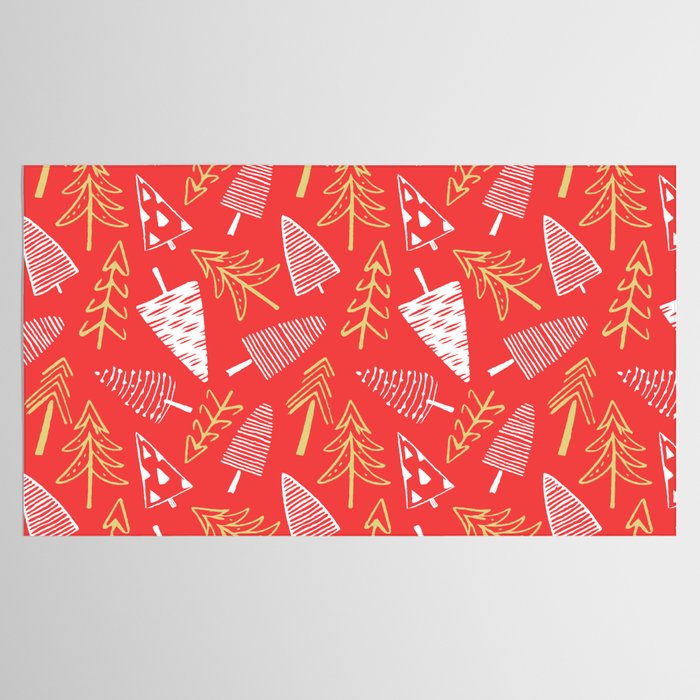 Christmas pine tree doodle art pattern Tablecloth Gallery Image 2