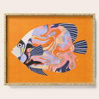 Colorful Tropical Fish and Abstract Ocean Art Serving Tray Gallery Image 1