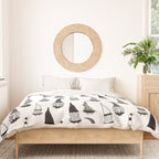 Christmas Gnomes Black White Duvet Cover Gallery Image 3