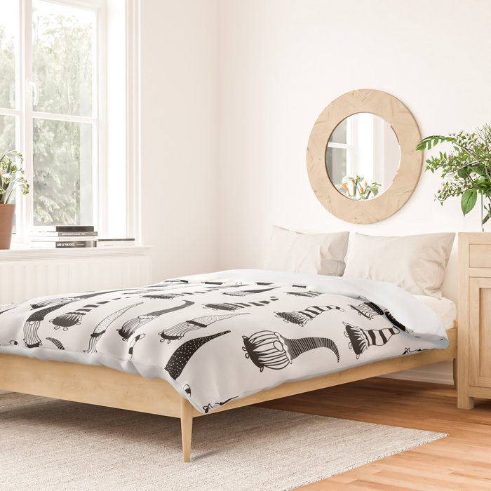 Christmas Gnomes Black White Duvet Cover Gallery Image 2