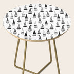 Christmas Gnomes Black White Side Table Gallery Image 2