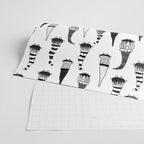 Christmas Gnomes Black White Wrapping Paper Gallery Image 2