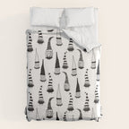 Christmas Gnomes Black White Duvet Cover Gallery Image 6