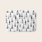 Christmas Gnomes Black White Bath Mat Gallery Image 1