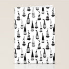 Christmas Gnomes Black White Stationery Card Gallery Image 2