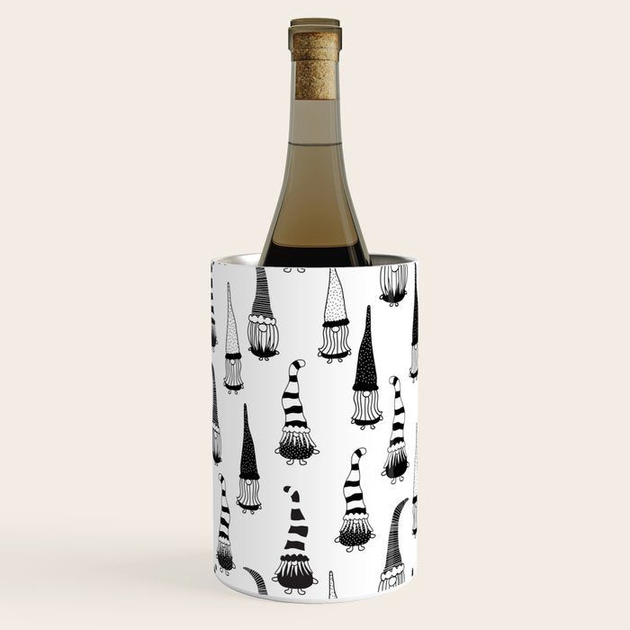 Christmas Gnomes Black White Wine Chiller Gallery Image 3