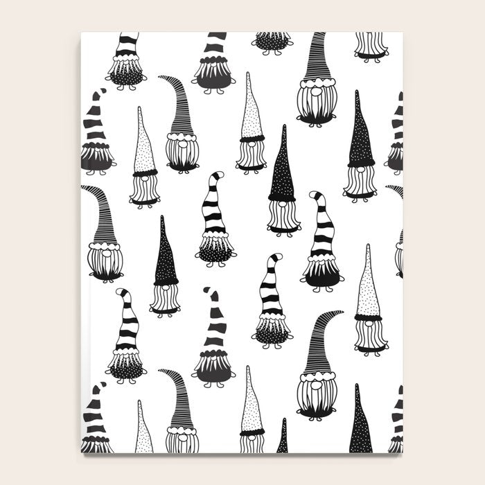 Christmas Gnomes Black White Notebook Gallery Image 4