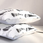 Christmas Gnomes Black White Pillow Sham Gallery Image 3
