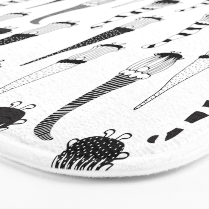 Christmas Gnomes Black White Bath Mat Gallery Image 3