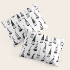 Christmas Gnomes Black White Pillow Sham Gallery Image 3