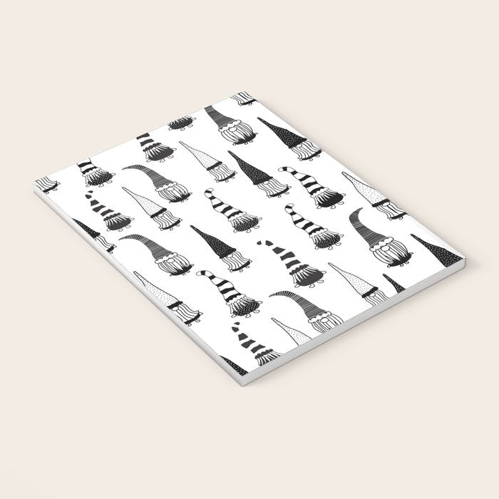 Christmas Gnomes Black White Notebook Gallery Image 3
