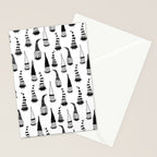 Christmas Gnomes Black White Stationery Card Gallery Image 2