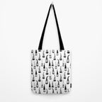 Christmas Gnomes Black White Tote Bag Gallery Image 2