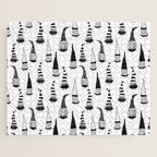 Christmas Gnomes Black White Jigsaw Puzzle Gallery Image 1