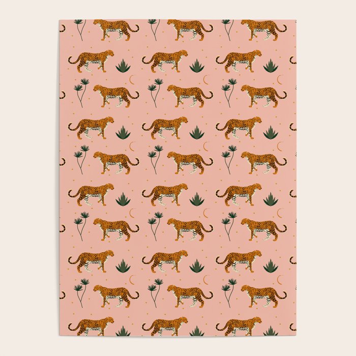 Big Cat pattern Softpink Poster Gallery Image 4