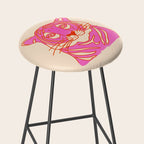 Hot Pink Tiger Portrait Stool Gallery Image 2