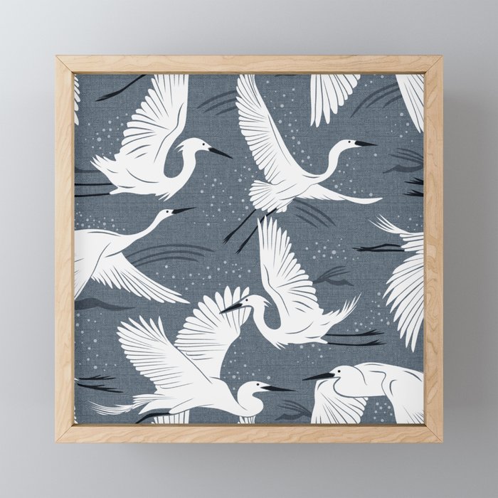 Soaring Wings - Steel Blue Grey Mini Art Print Gallery Image 1