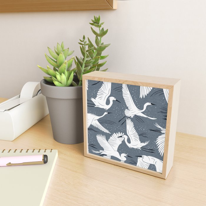 Soaring Wings - Steel Blue Grey Mini Art Print Gallery Image 2
