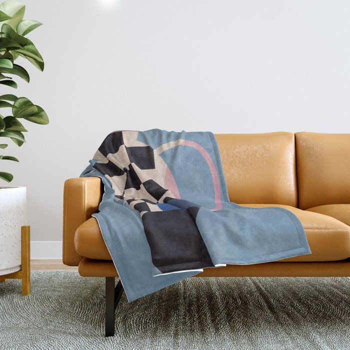 Geometric Abstract Vase 2 Throw Blanket Gallery Image 1