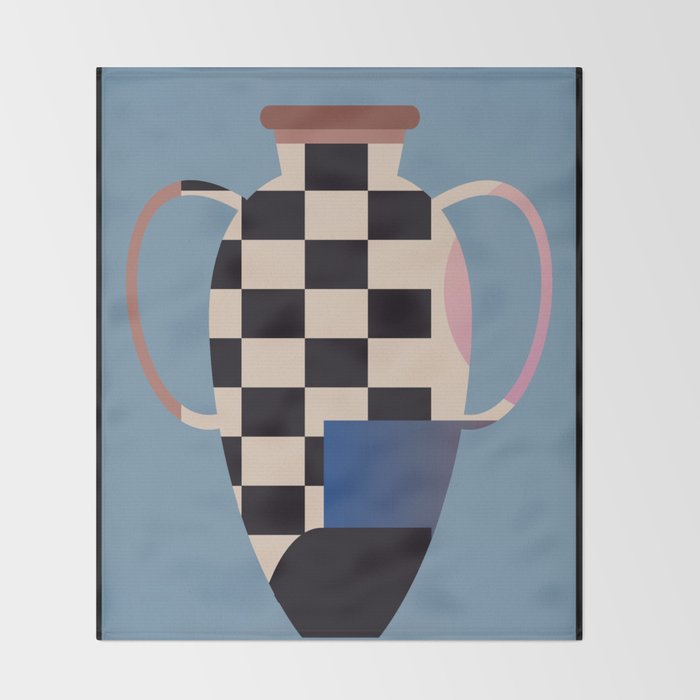 Geometric Abstract Vase 2 Throw Blanket Gallery Image 2