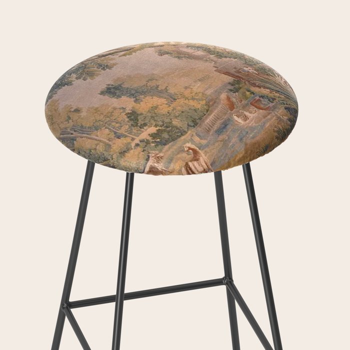 Antique 18th Century French Pastoral Sunrise Verdure Tapestry Stool Gallery Image 2