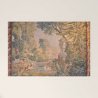Antique 18th Century French Pastoral Sunrise Verdure Tapestry Welcome Mat Gallery Image 1
