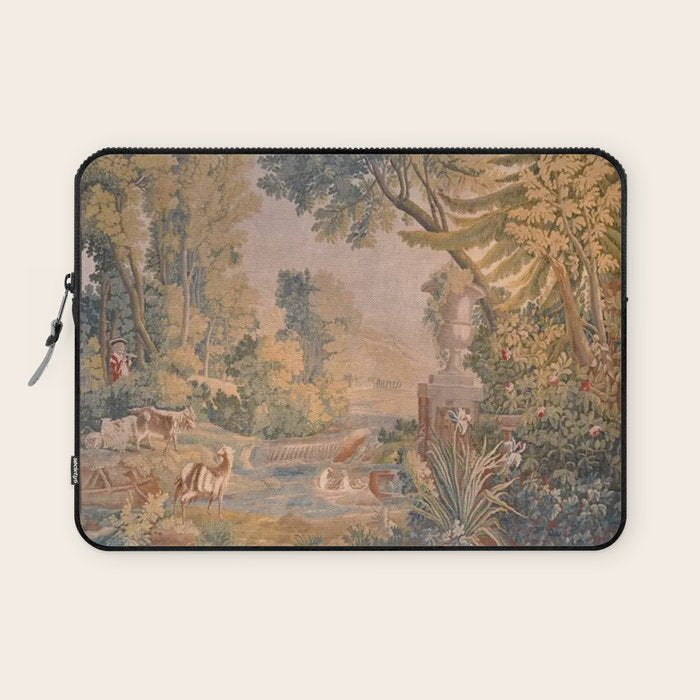 Antique 18th Century French Pastoral Sunrise Verdure Tapestry Laptop Sleeve Gallery Image 1