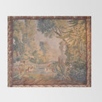 Antique 18th Century French Pastoral Sunrise Verdure Tapestry Throw Blanket Gallery Image 2