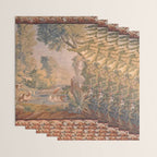 Antique 18th Century French Pastoral Sunrise Verdure Tapestry Wrapping Paper Gallery Image 3