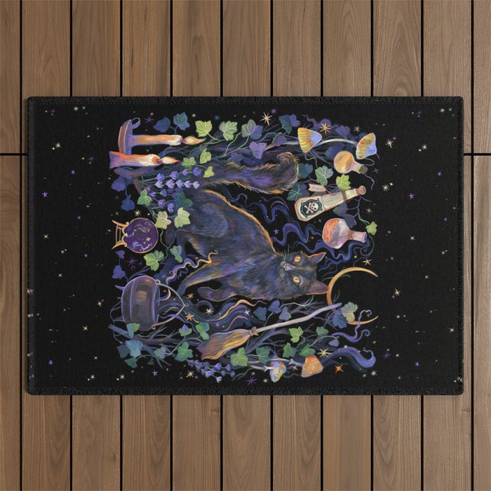 Black Cat Outdoor Rug Gallery Image 1