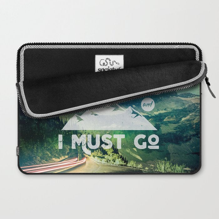 The Mountains are Calling and I Must Go White Laptop Sleeve Gallery Image 2