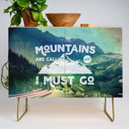 The Mountains are Calling and I Must Go White Credenza Gallery Image 1