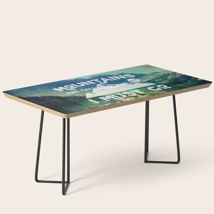 The Mountains are Calling and I Must Go White Coffee Table Gallery Image 1