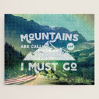 The Mountains are Calling and I Must Go White Jigsaw Puzzle Gallery Image 1