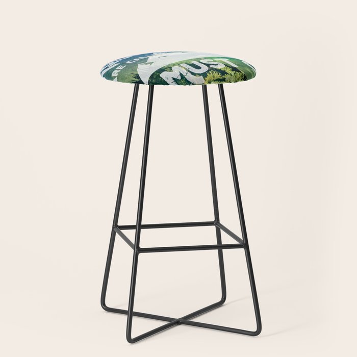 The Mountains are Calling and I Must Go White Stool Gallery Image 1