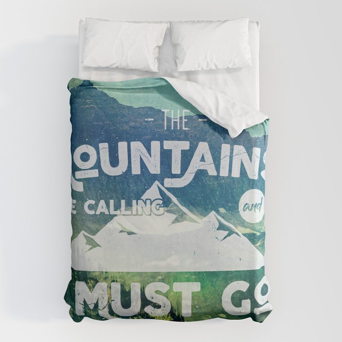 The Mountains are Calling and I Must Go White Duvet Cover Gallery Image 6