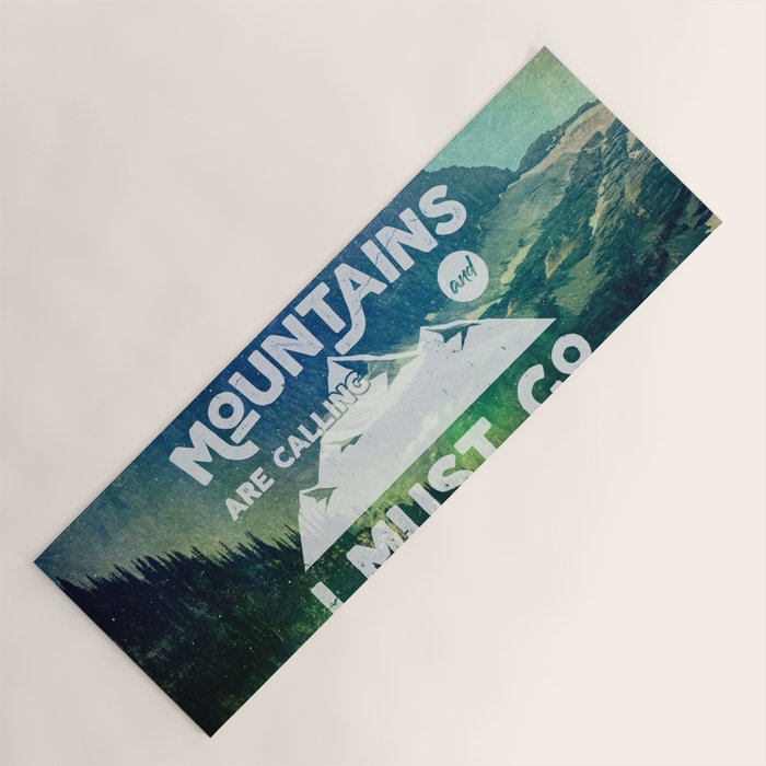 The Mountains are Calling and I Must Go White Yoga Mat Gallery Image 1