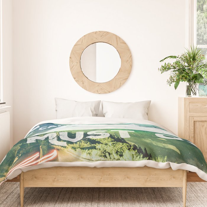 The Mountains are Calling and I Must Go White Duvet Cover Gallery Image 3