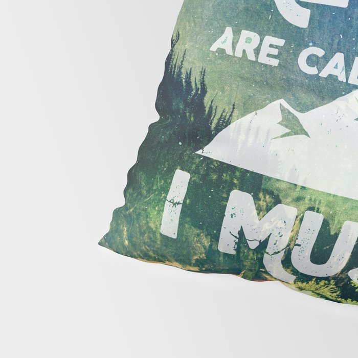 The Mountains are Calling and I Must Go White Pillow Sham Gallery Image 4