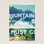 The Mountains are Calling and I Must Go White Stationery Card Gallery Image 2