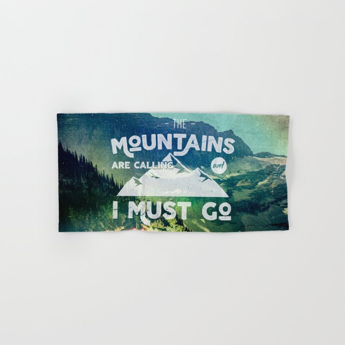 The Mountains are Calling and I Must Go White Bath Towel Gallery Image 1