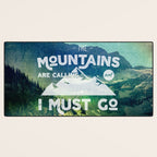 The Mountains are Calling and I Must Go White Desk Mat Gallery Image 3
