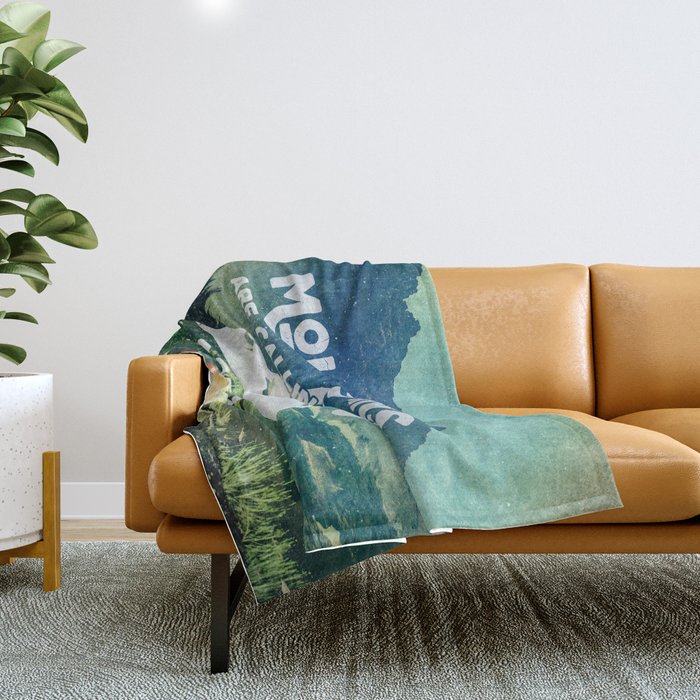 The Mountains are Calling and I Must Go White Throw Blanket Gallery Image 1