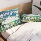 The Mountains are Calling and I Must Go White Pillow Sham Gallery Image 2