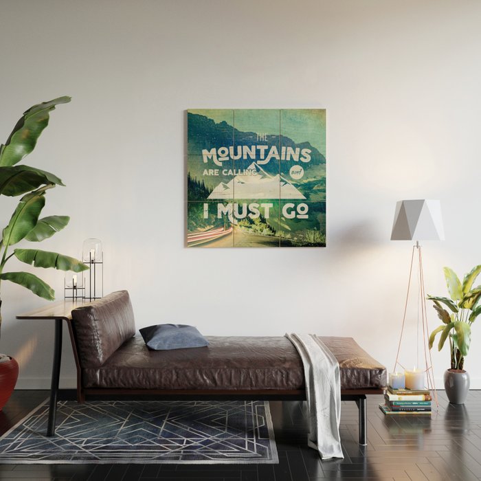The Mountains are Calling and I Must Go White Wood Wall Art Gallery Image 2